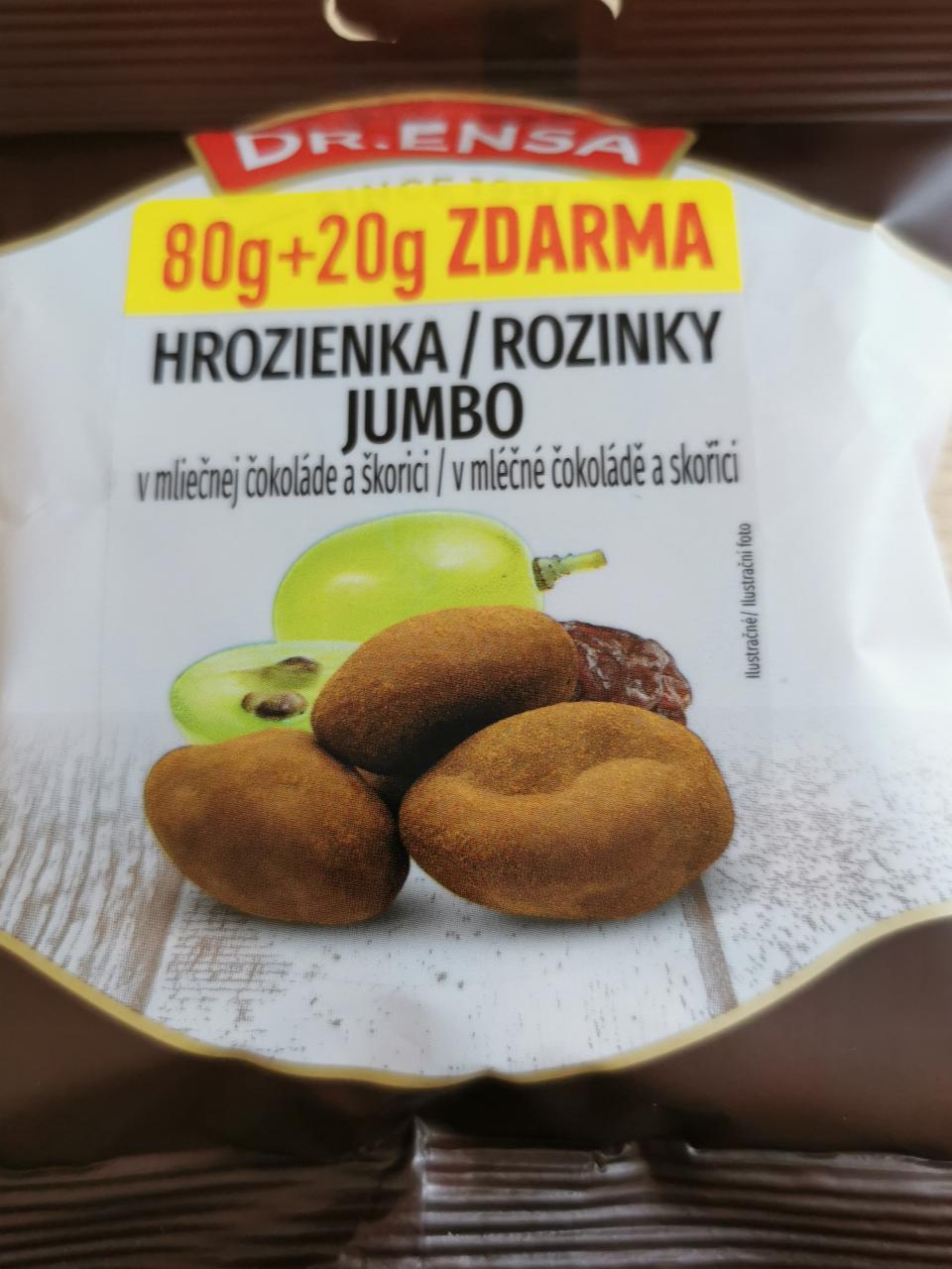 Fotografie - Hrozienka Jumbo v mliečnej čokoláde a škorici