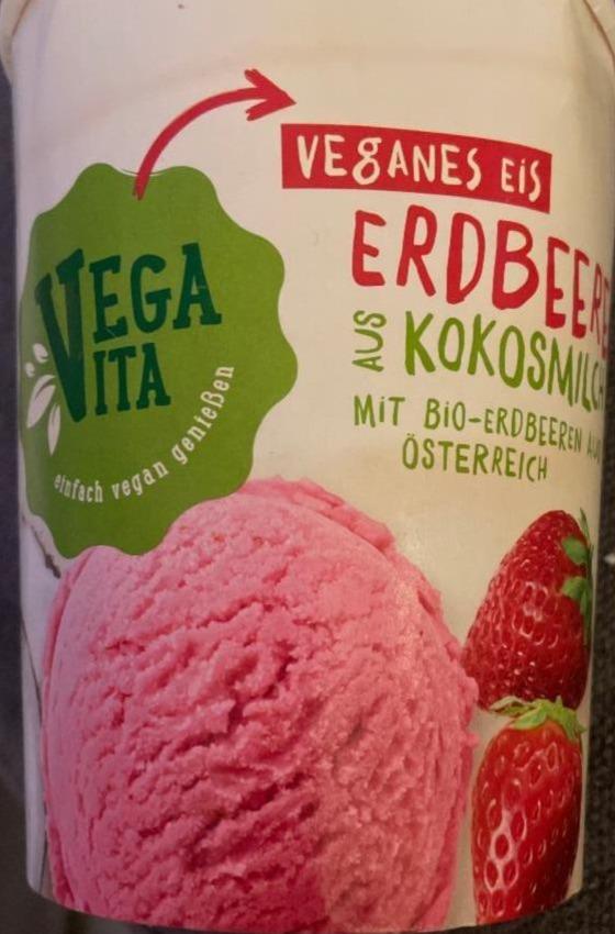 Fotografie - Veganes eis Erdbeere VegaVita