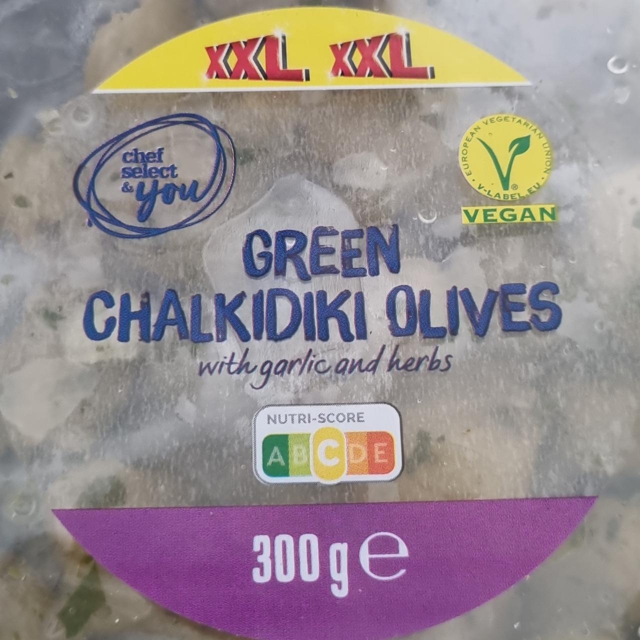 Fotografie - Green chalkidiki olives with garlic and herbs Chef Select