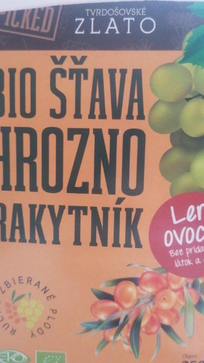 Fotografie - Bio šťava Hrozno Rakytník Tvrdošovské zlato