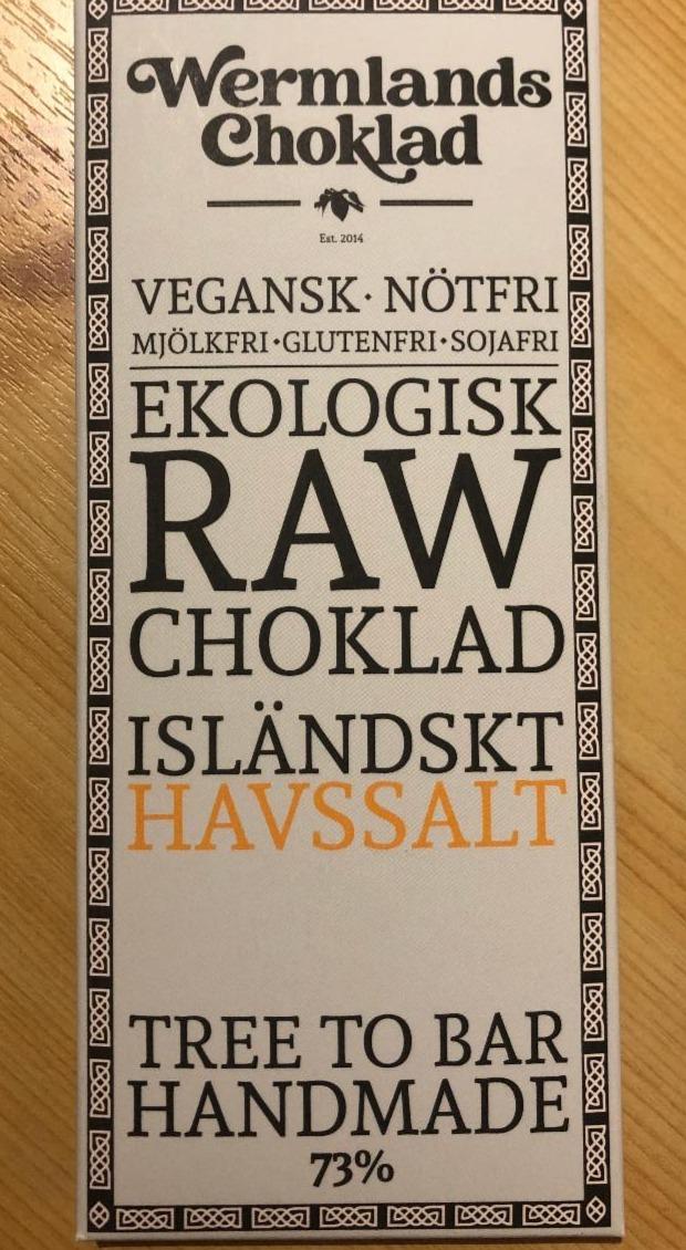 Fotografie - Ekologisk RAW Choklad Isländskt Havssalt Wermlands Choklad