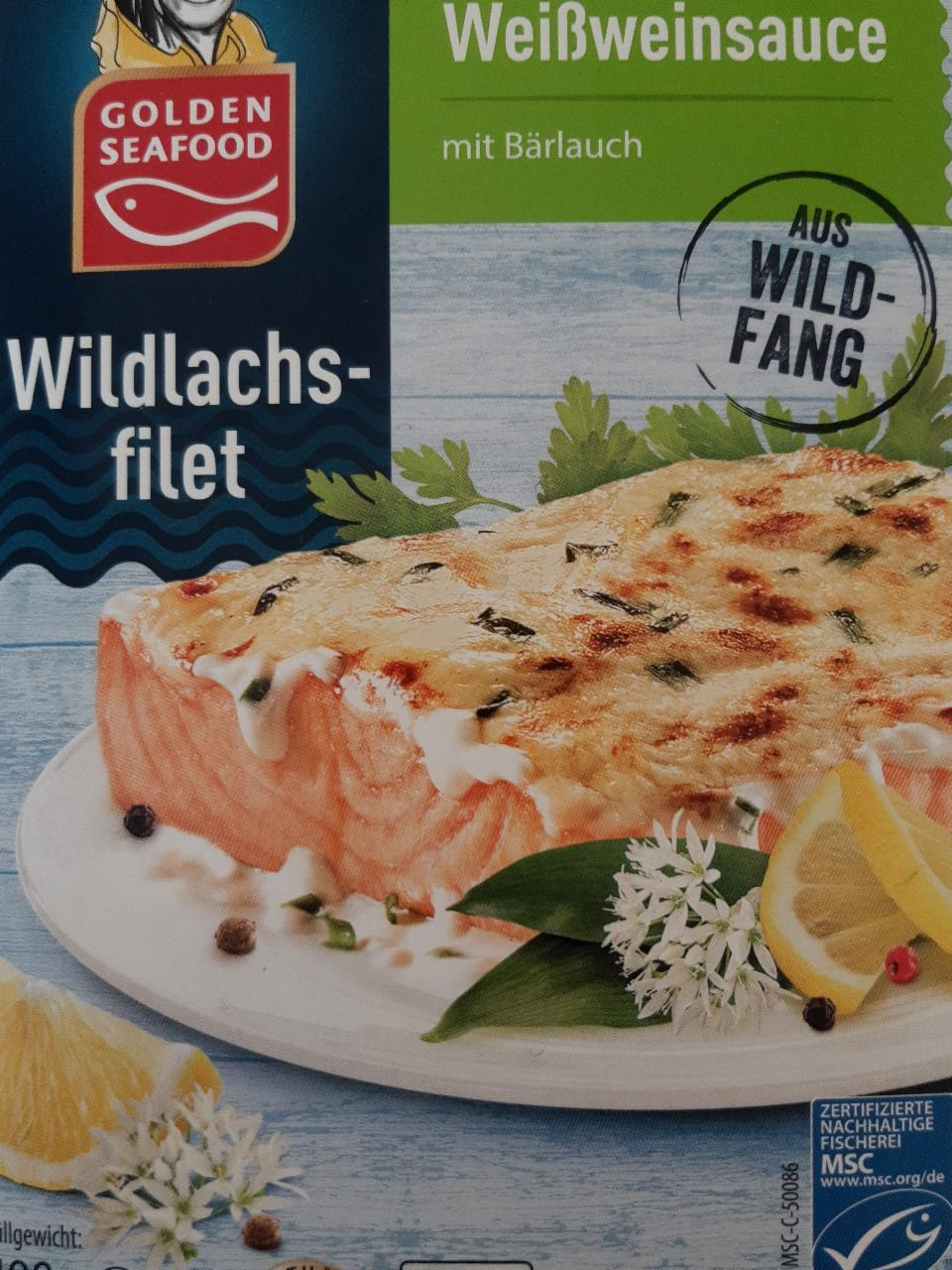 Fotografie - wildlachsfilet in Weißweinsauce Goldenseafood