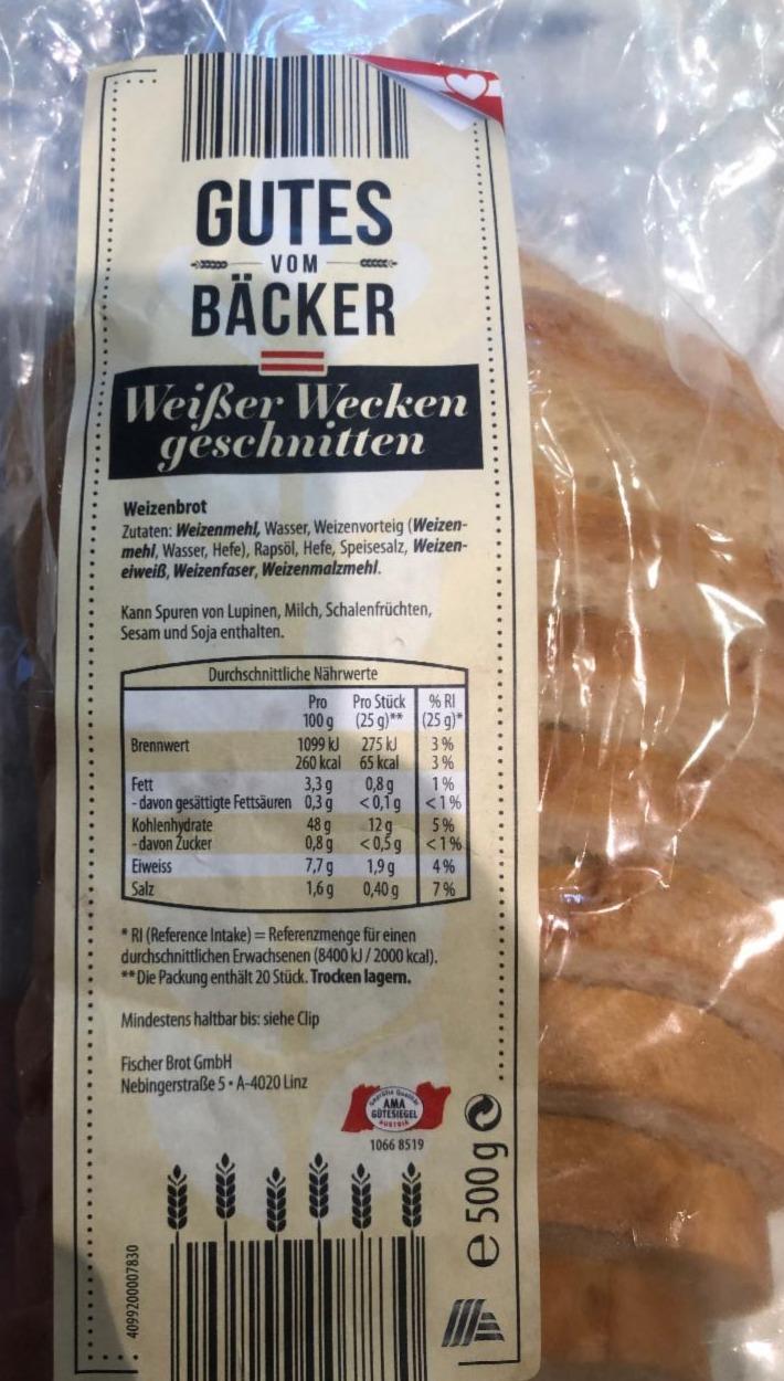 Fotografie - Weißer Wecken geschnitten Gutes vom Bäcker