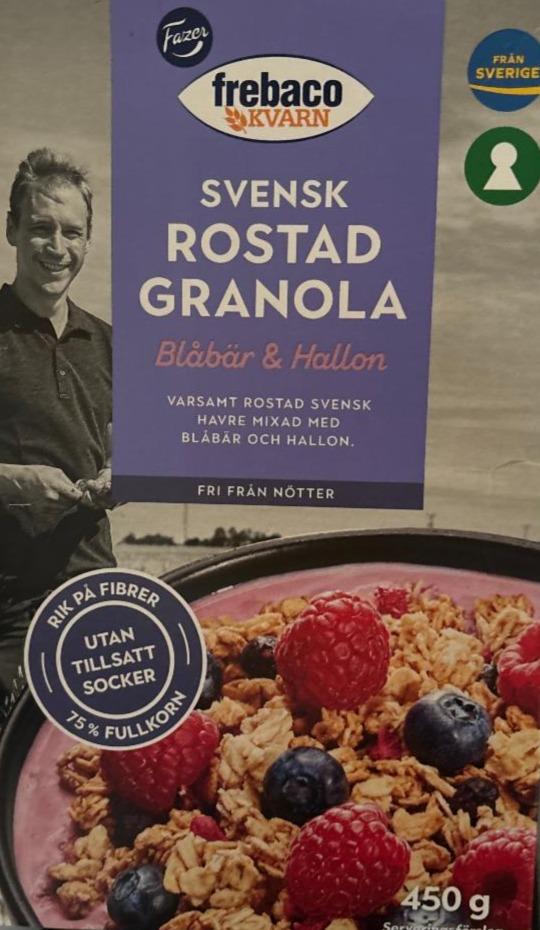 Fotografie - Svensk Rostad granola Blåbär & Hallon Frebaco Kvarn