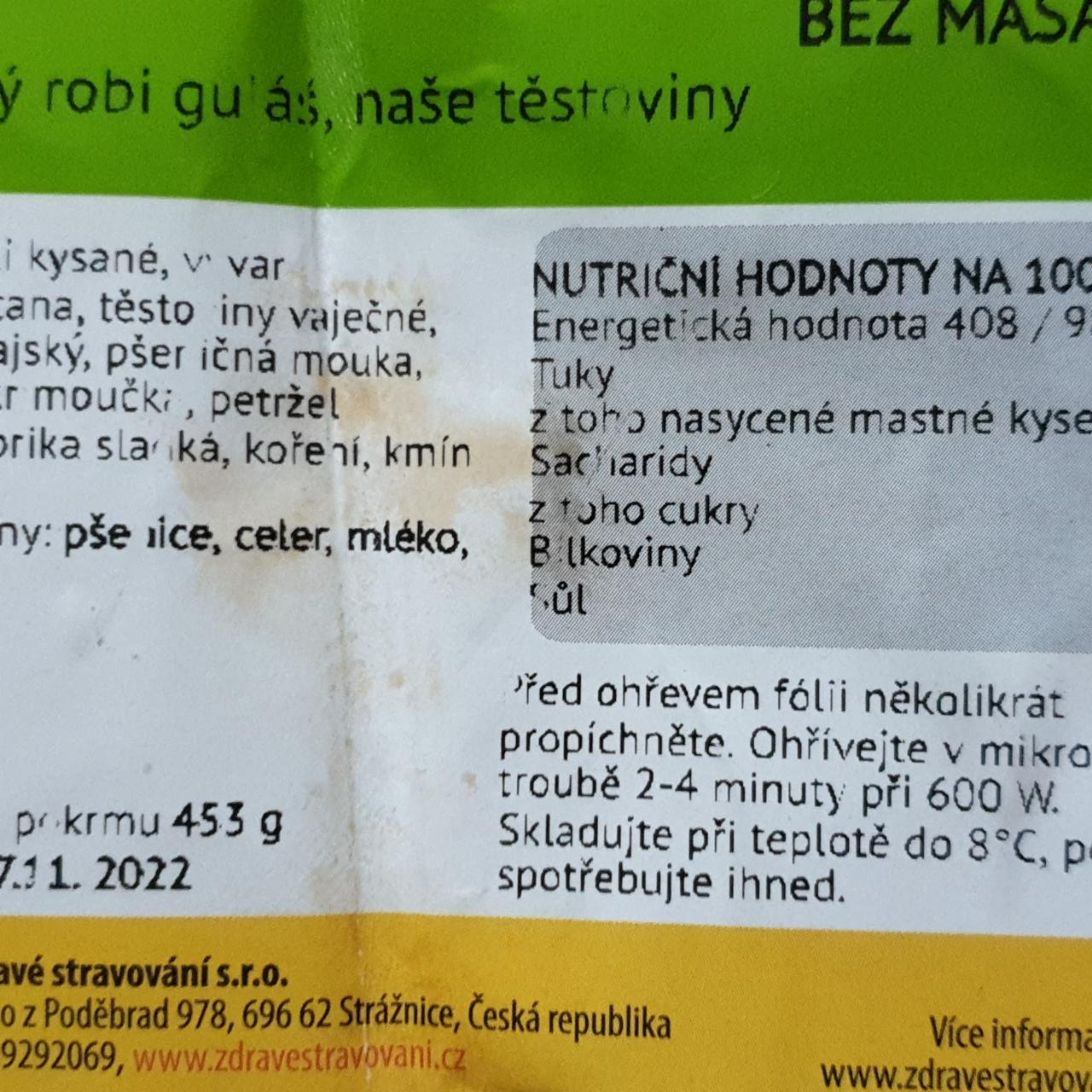 Fotografie - Segedínský robi guláš, naše těstoviny Zdravé stravování