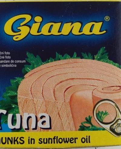 Fotografie - Tuna Chunks in sunflower oil Giana