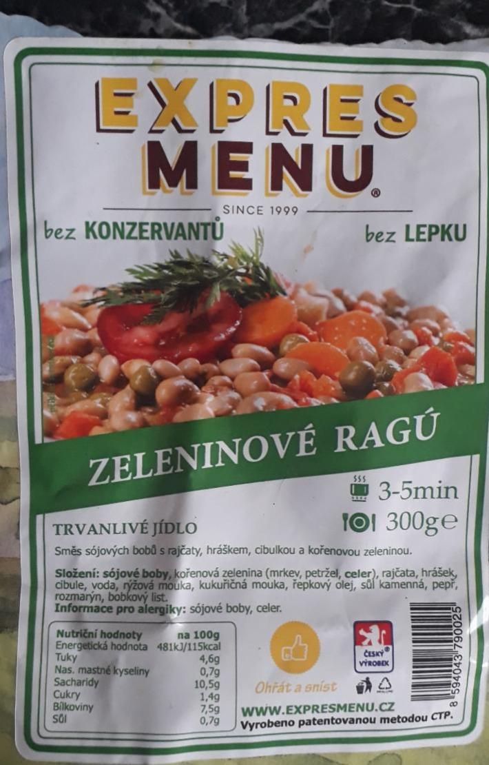 Fotografie - Zeleninové ragú Expres menu