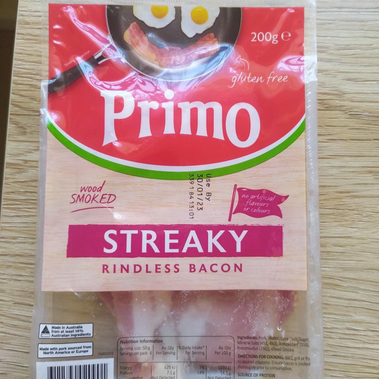 Fotografie - streaky rindless bacon Primo