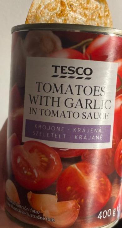 Fotografie - Tomatoes with garlic in tomato sauce Tesco