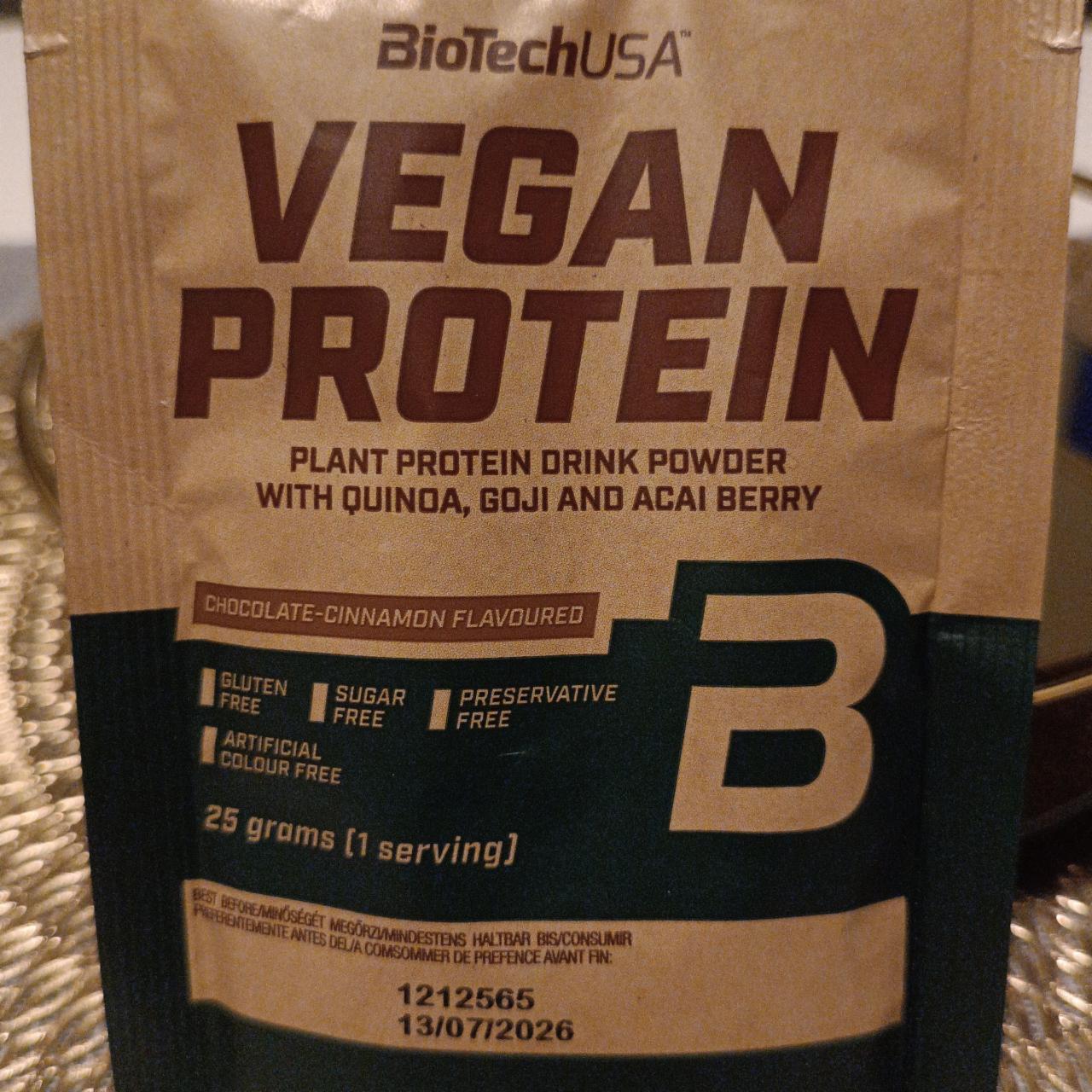 Fotografie - Vegan Protein Chocolate-Cinnamon flavoured BioTechUSA