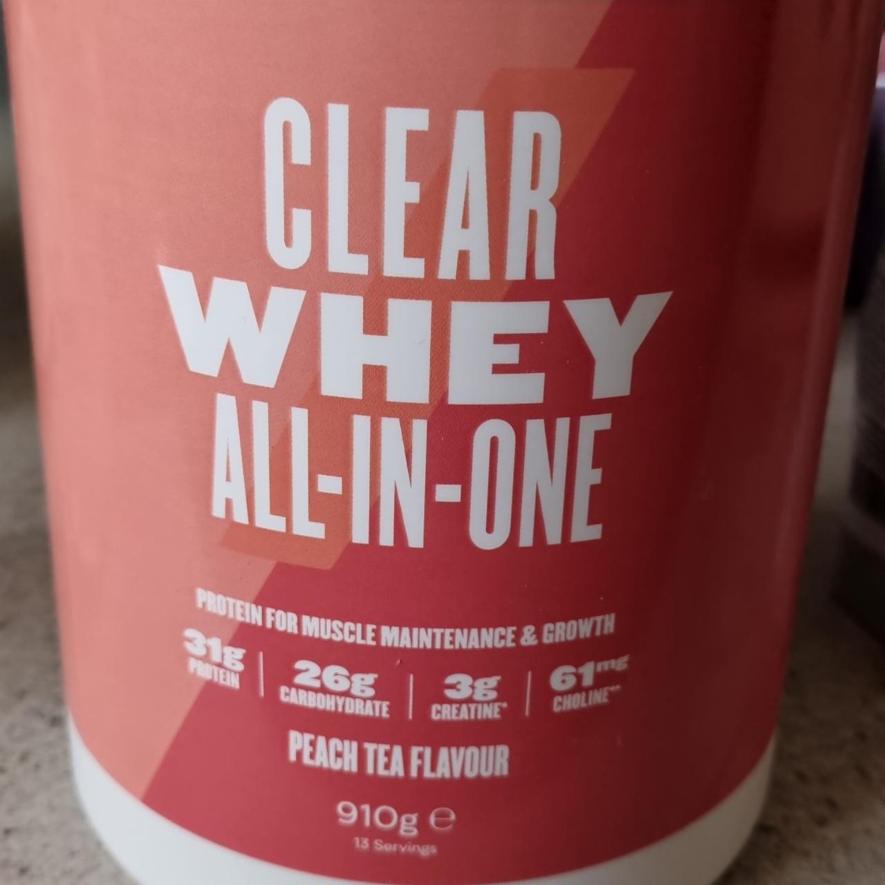 Fotografie - Clear Whey all-in-one Peach Tea flavour Myprotein