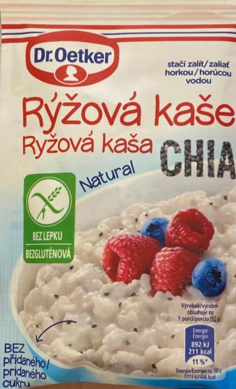 Fotografie - Ryžová kaša CHIA Natural Dr.Oetker