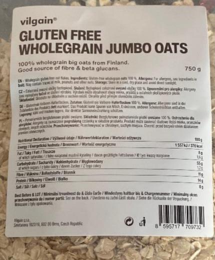 Fotografie - Wholegrain Jumbo Oats Vilgain