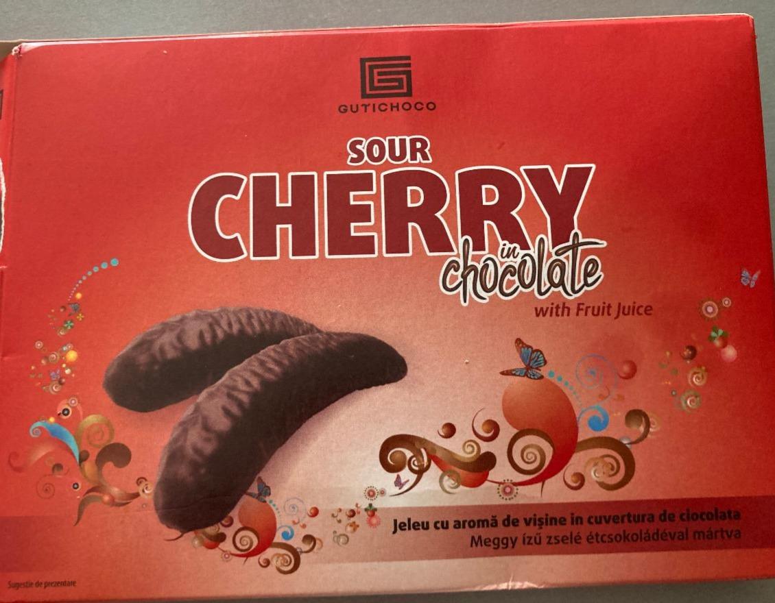 Fotografie - Sour Cherry in chocolate with Fruit Juice Gutichoco