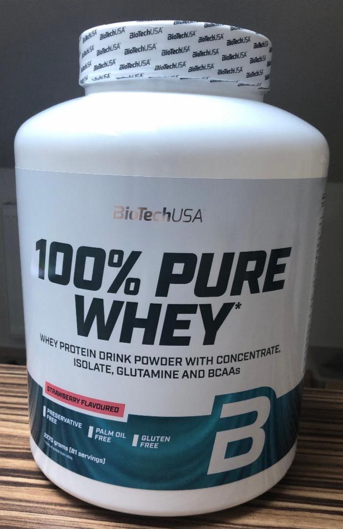 Fotografie - 100% pure whey strawberry BioTechUSA