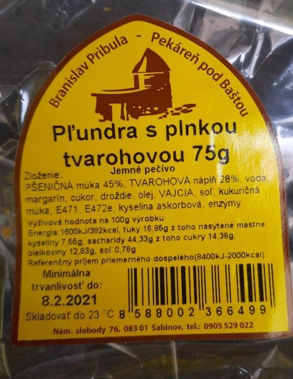 Fotografie - plundra s plnkou tvarohovou 75g