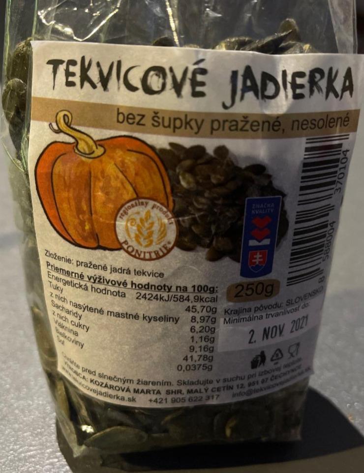 Fotografie - Tekvicové jadierka bez šupky pražené nesolené