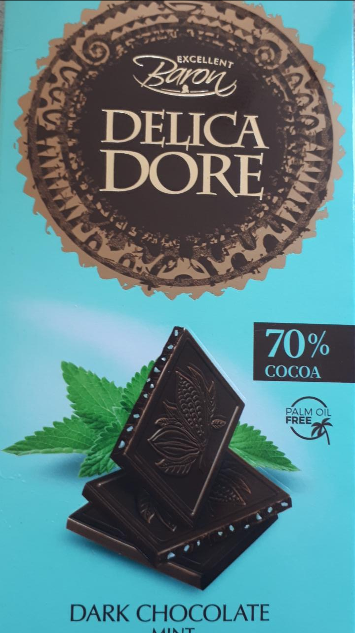 Fotografie - Delica dore dark chocolate Mint 70%