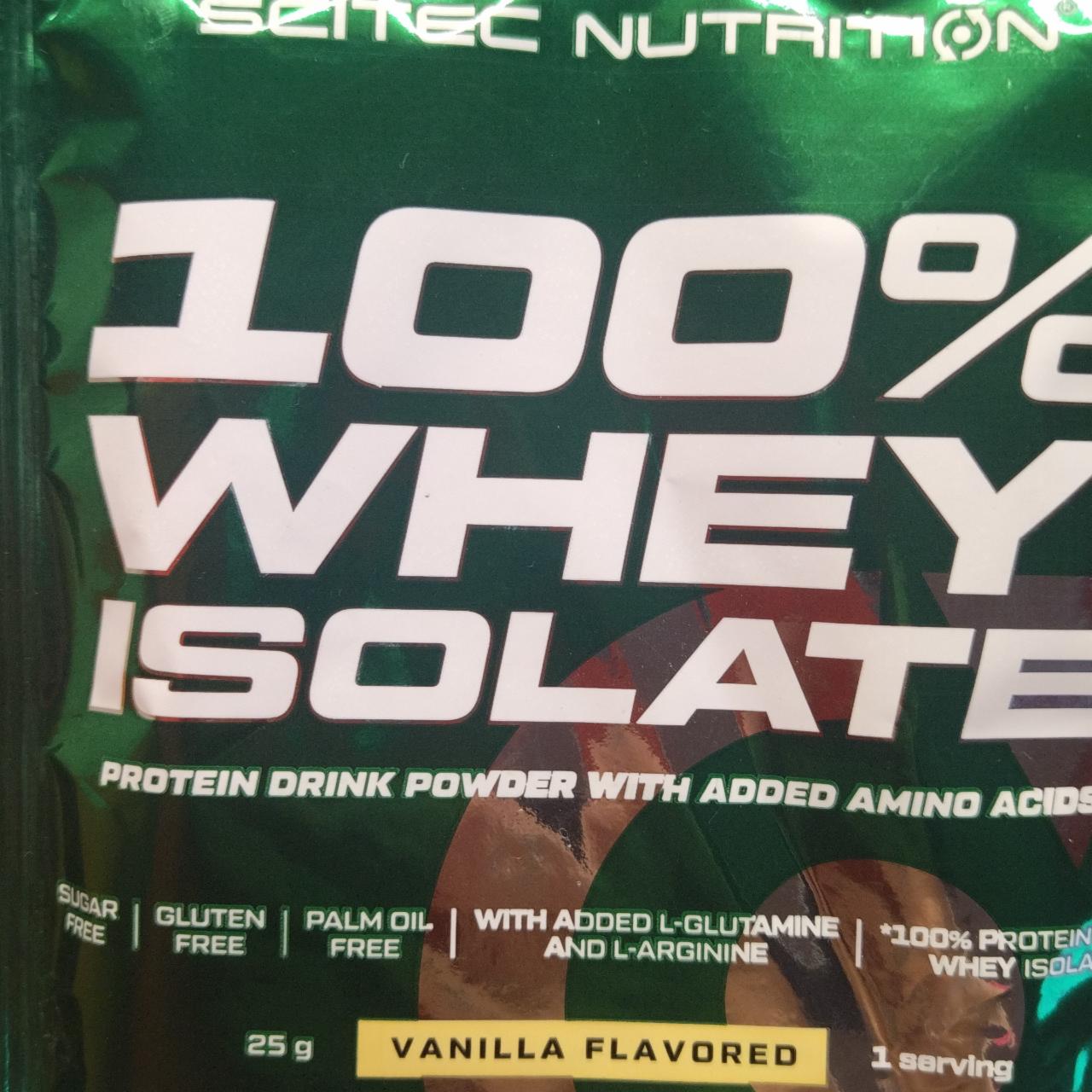 Fotografie - 100% Whey Isolate Protein Drink Powder Vanilla flavored Scitec Nutrition