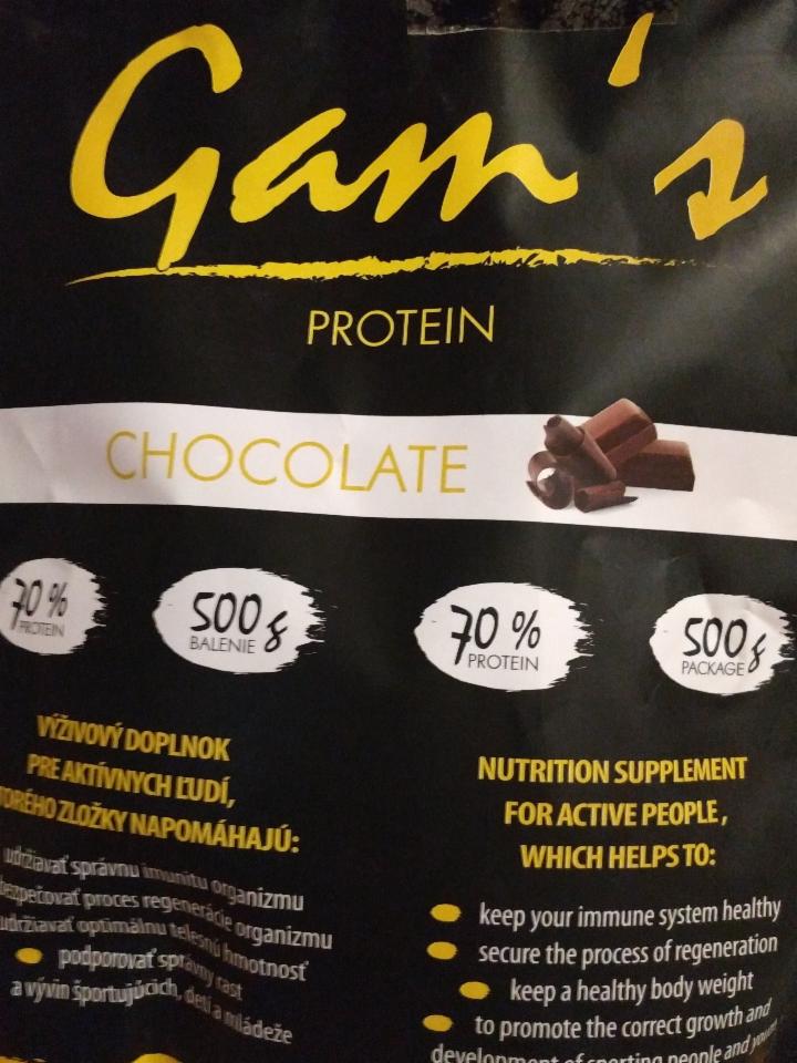 Fotografie - Gam's protein chocolate