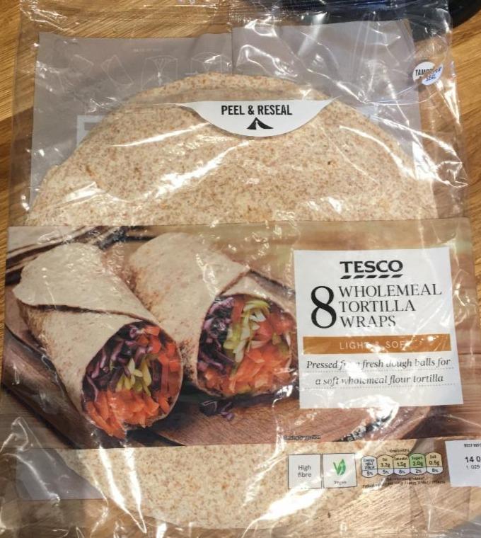 Fotografie - 8 Wholemeal Tortilla Wraps Tesco