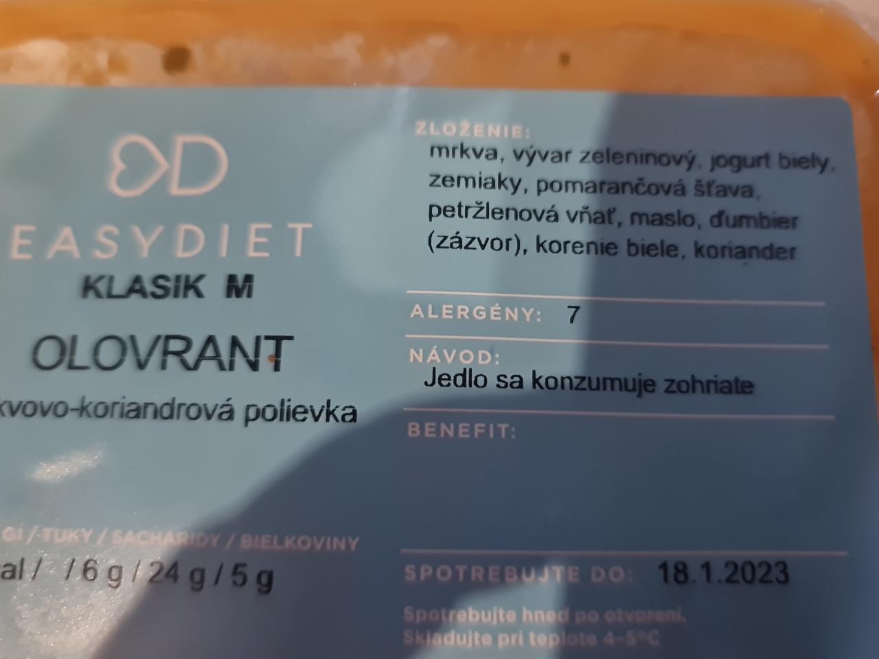 Fotografie - Mrkvovo-koriandrova polievka EasyDiet