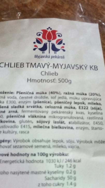 Fotografie - chlieb tmavý myjavský KB