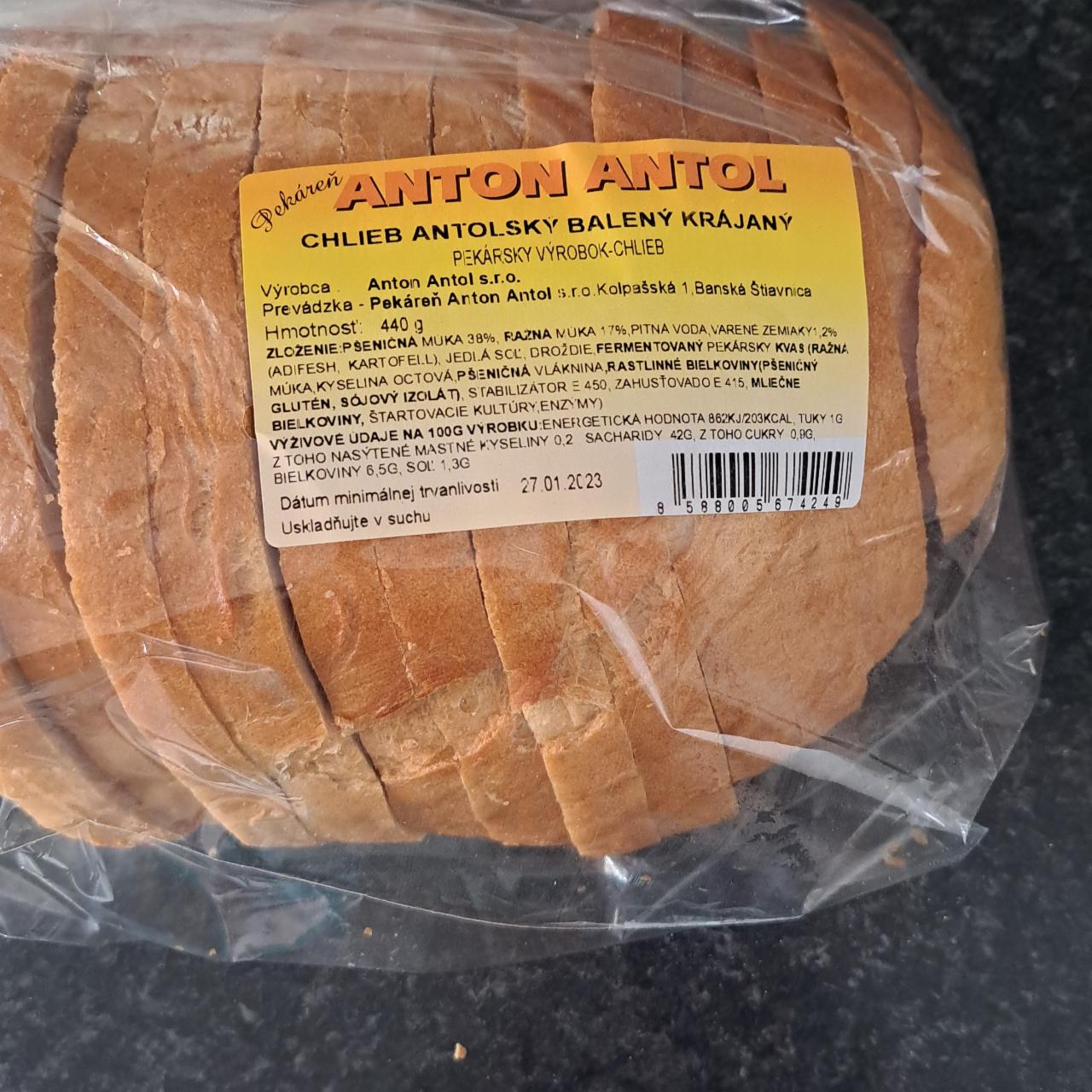 Fotografie - Chlieb Antolský balený krájaný Anton Antol