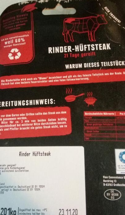 Fotografie - Rinder Hüfsteak Edeka