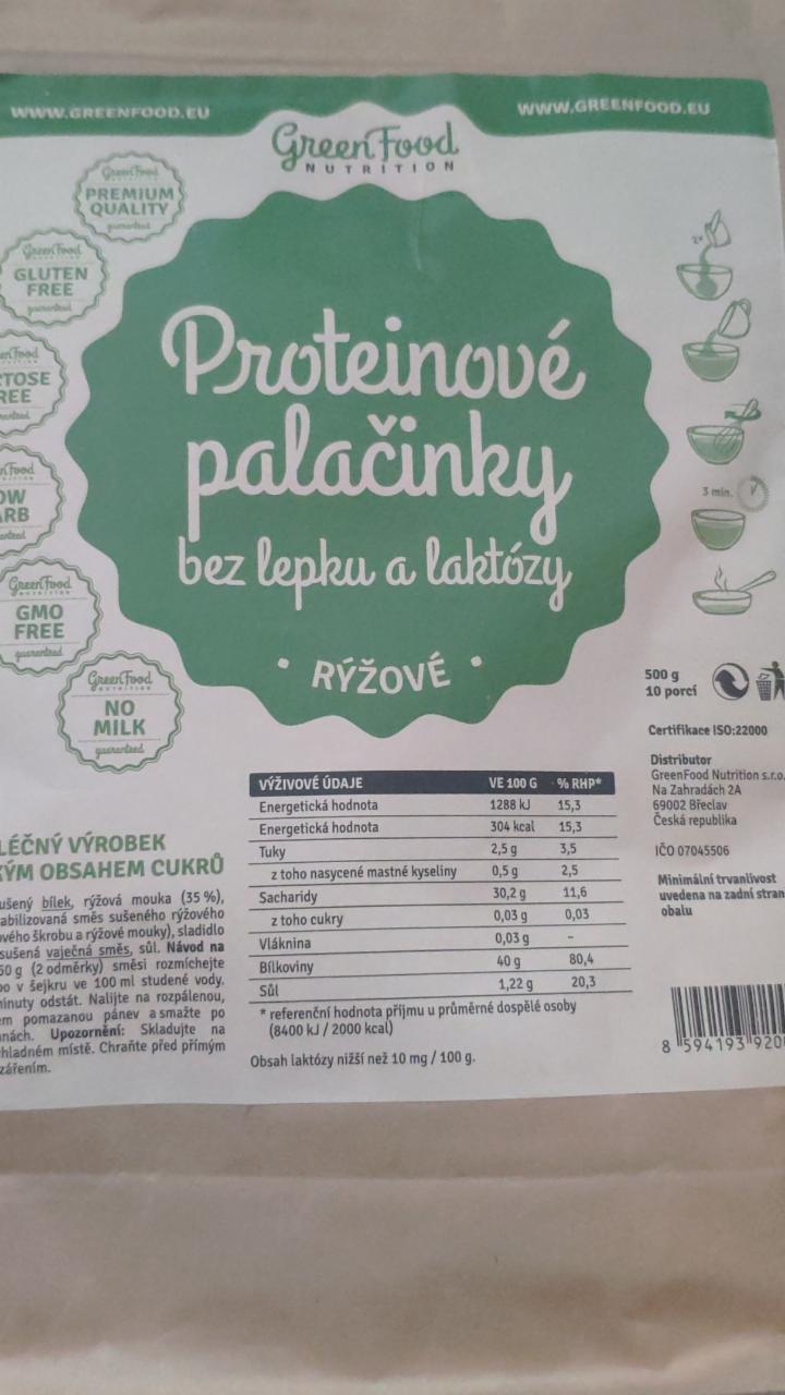 Fotografie - Proteinové palacinky bez lepku a laktózy ryžové GreenFood