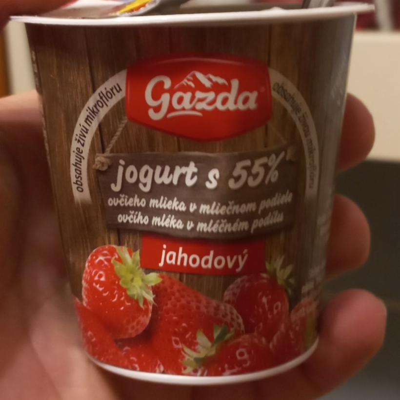 Fotografie - Jogurt s 55% ovčieho mlieka jahodový Gazda