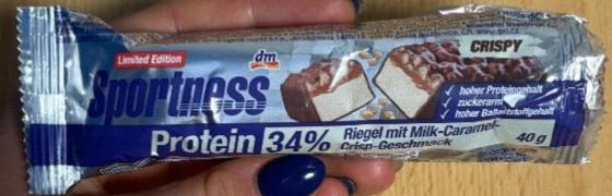 Fotografie - Sportness Protein 34% Riegel mit Milk-Caramel-Crisp-Geschmack dm