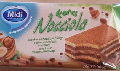 Fotografie - Midi Farci Nocciola Snack s náplní z lískových oříšku