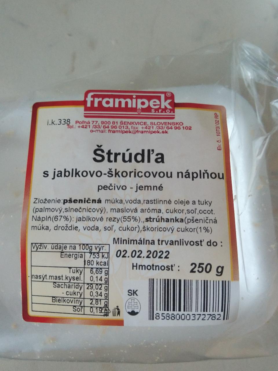 Fotografie - Štrúdľa s jablkovo-škoricovou náplňou Framipek