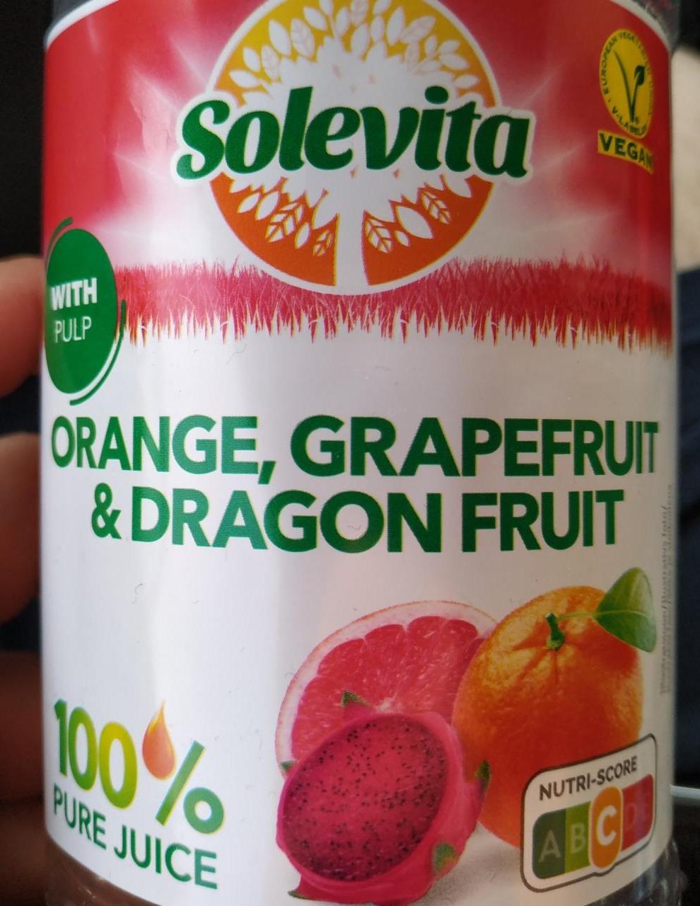 Fotografie - Orange, grapefruit & dragon fruit 100% Solevita